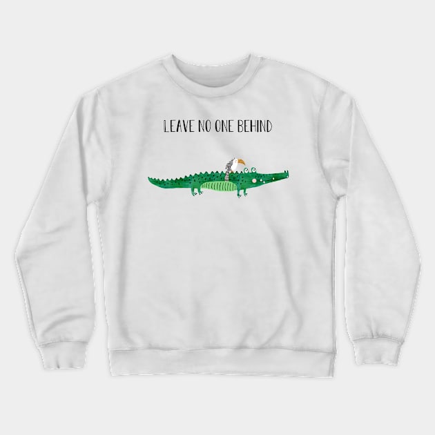 Cute Crocodile with Tucan Crewneck Sweatshirt by GreenNest